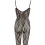 Bodystocking koronkowy ze stopą NO:XQSE czarny XXL XXXL - 12