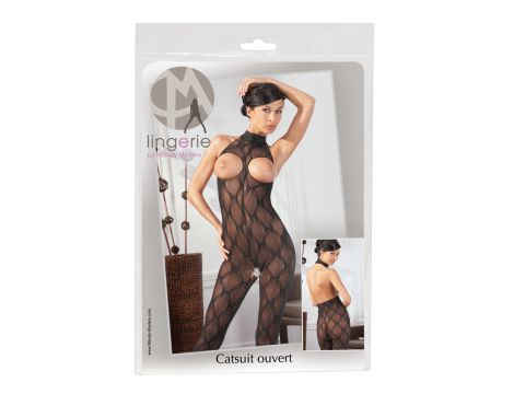 Bodystocking koronkowy bezopiersiowy NO:XQSE czarny S L