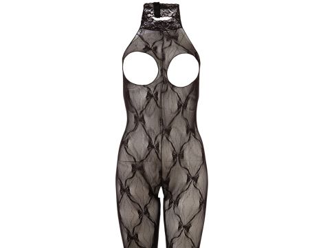 Bodystocking koronkowy bezopiersiowy NO:XQSE czarny S L - 7