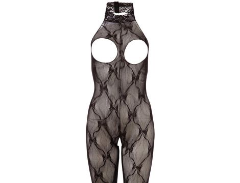 Bodystocking koronkowy bezopiersiowy NO:XQSE czarny S L - 6