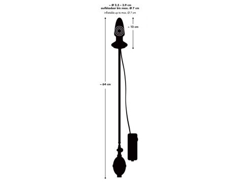 Nadmuchiwany wibrujący korek analny Seven Creations czarny 12 cm - 12