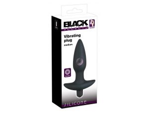 Wibrujący korek analny Black Velvets silikonowy czarny 15 cm