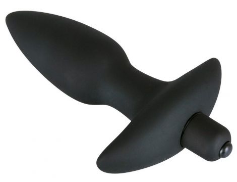 Wibrujący korek analny Black Velvets silikonowy czarny 15 cm - 5