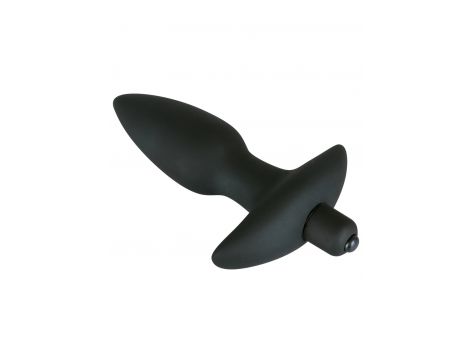 Wibrujący korek analny Black Velvets silikonowy czarny 15 cm - 6
