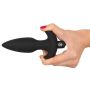 Wibrujący korek analny Black Velvets silikonowy czarny 15 cm - 9