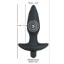 Wibrujący korek analny Black Velvets silikonowy czarny 15 cm - 10