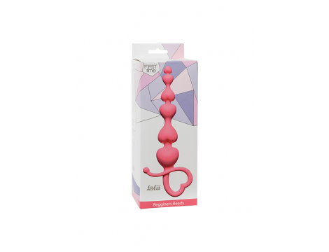 Początkujące kulki analne silikonowe Lola Toys różowe 18 cm