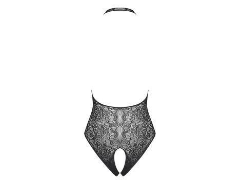 Czarne body erotyczne Obsessive B113 z kwiatowym wzorem S/M/L - 6