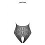 Czarne body erotyczne Obsessive B113 z kwiatowym wzorem S/M/L - 7