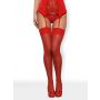 Pończochy erotyczne czerwone Obsessive S800 L/XL - 2