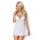 Babydoll koronkowy z stringami Obsessive biały L/XL
