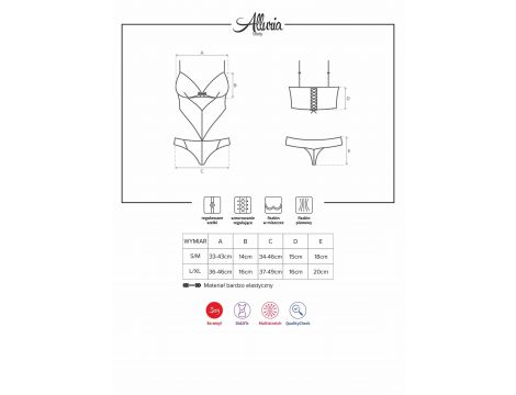 Body koronkowe Alluria Obsessive L/XL - 3