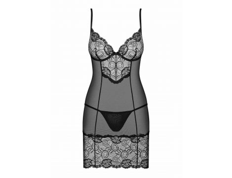 Erotyczna koszulka koronkowa Alluria z stringami Obsessive S/M - 2