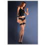 Pończochy kabaretki z paskiem Gabriella Blue Night czerwone M/L - 3