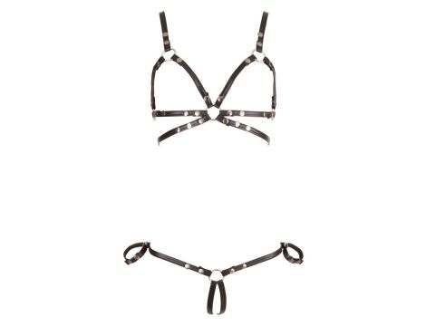 Uprząż wetlook Cottelli Bondage M z kajdankami - 19