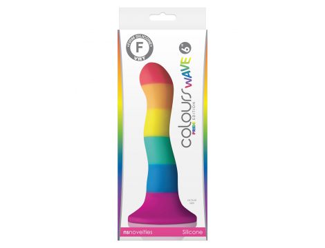 Dildo silikonowy Pride Edition Wave wielokolorowy 19 cm - 3