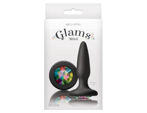 Korek analny silikonowy Glams Mini z tęczowym klejnotem NS Novelties 8.5 cm - 4