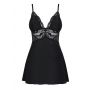 Babydoll koronkowy z stringami Obsessive czarna S/M - 4
