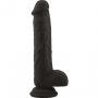 Dildo realistyczne silikonowe z jądrami Real Safe Brush czarny - 3