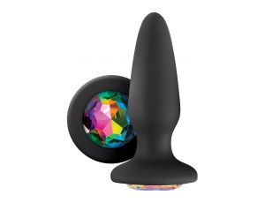Korek analny silikonowy Glams Gem Plug czarny 10.5 cm NS Novelties