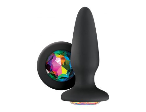 Korek analny silikonowy Glams Gem Plug czarny 10.5 cm NS Novelties