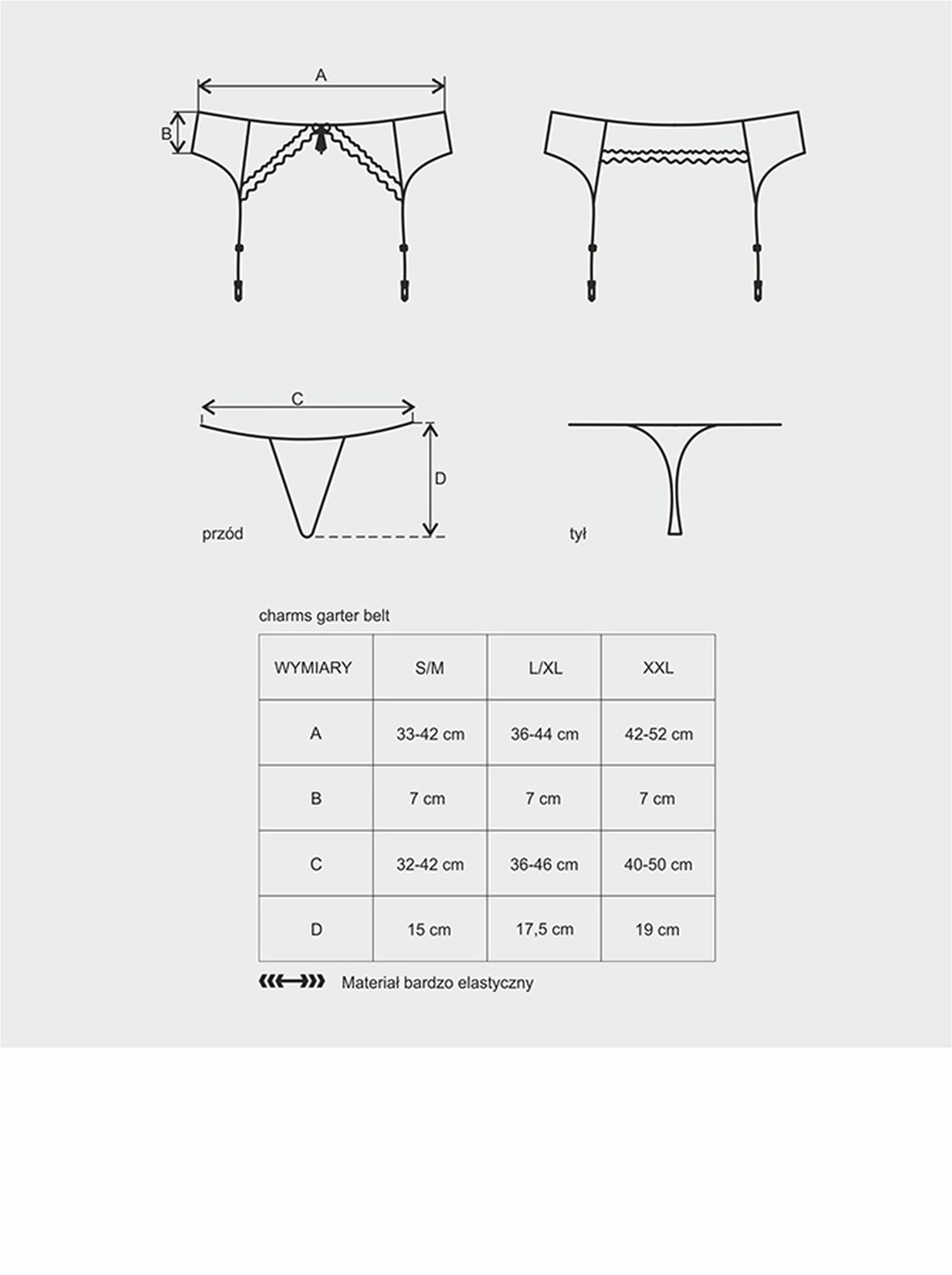 stringi i pas do pończoch komplet obsessive xxl