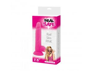 Dildo silikonowe Real Safe realistyczne slim różowe