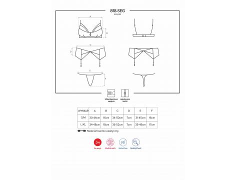 Komplet bielizny erotycznej Obsessive z różyczkami L/XL - 3