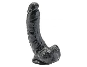 Dildo realistyczne Get Real z jądrami ToyJoy czarne 20 cm