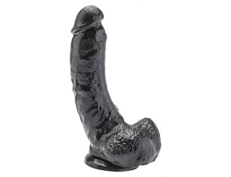 Dildo realistyczne Get Real z jądrami ToyJoy czarne 20 cm - 2