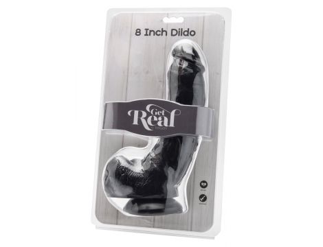 Dildo realistyczne Get Real z jądrami ToyJoy czarne 20 cm - 4