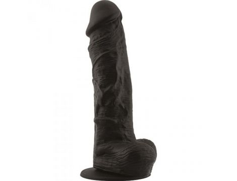 Dildo realistyczne silikonowe z jądrami Real Safe czarne - 2