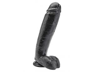 Dildo realistyczne ToyJoy z jądrami 25.5 cm czarne