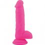 Dildo realistyczne silikonowe Real Safe z jądrami różowe duże - 3