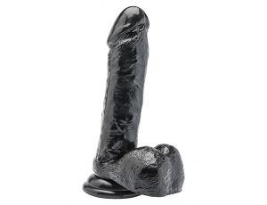 Dildo realistyczne z jądrami ToyJoy czarne 18 cm