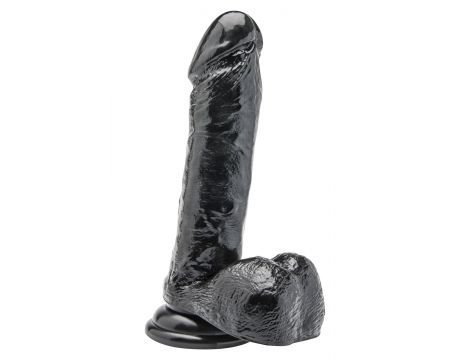 Dildo realistyczne z jądrami ToyJoy czarne 18 cm
