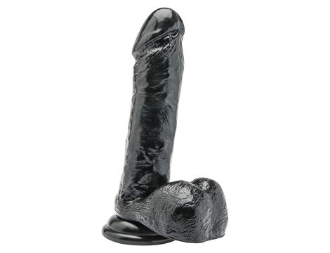 Dildo realistyczne z jądrami ToyJoy czarne 18 cm - 2
