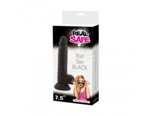 Dildo realistyczne silikonowe Real Safe slim czarny