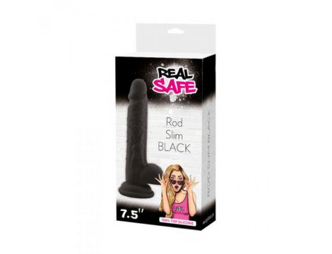 Dildo realistyczne silikonowe Real Safe slim czarny