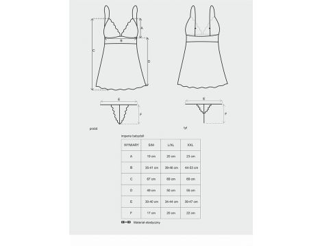 Babydoll siateczno koronkowy z stringami Obsessive XXL - 2