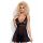 Babydoll siateczno koronkowy z stringami Obsessive XXL