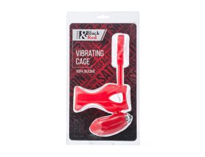 Pierścień wibrujący na łechtaczkę Black&Red czerwony silikonowy 14.5 cm