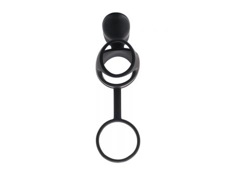 Wibrujący pierścień na penisa z stymulacją łechtaczki Black & Red 14,5 cm - 3