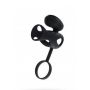 Wibrujący pierścień na penisa z stymulacją łechtaczki Black & Red 14,5 cm - 3