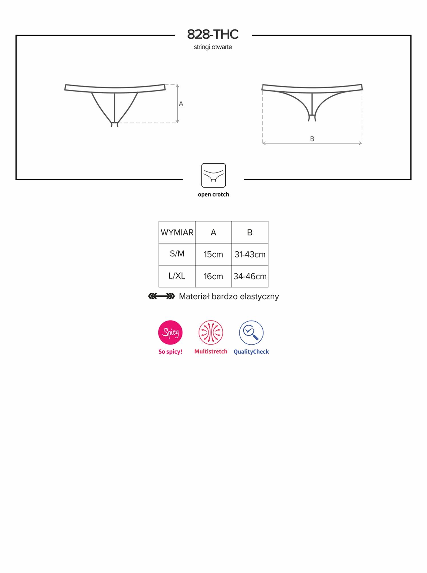 stringi z wyciętym otwartym krokiem obsessive l/xl