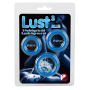 Pierścienie erekcyjne Lust 3 rowkowane silikonowe niebieskie You2Toys - 12