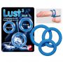 Pierścienie erekcyjne Lust 3 rowkowane silikonowe niebieskie You2Toys - 9