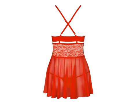 Babydoll Obsessive czerwony z stringami S/M - 2