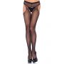 Rajstopy siateczkowe z szelkami Leg Avenue One Size czarne - 2