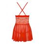 Czerwony babydoll siateczkowy z stringami Obsessive XXL - 3